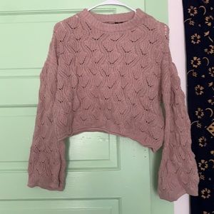Pink cropped sweater